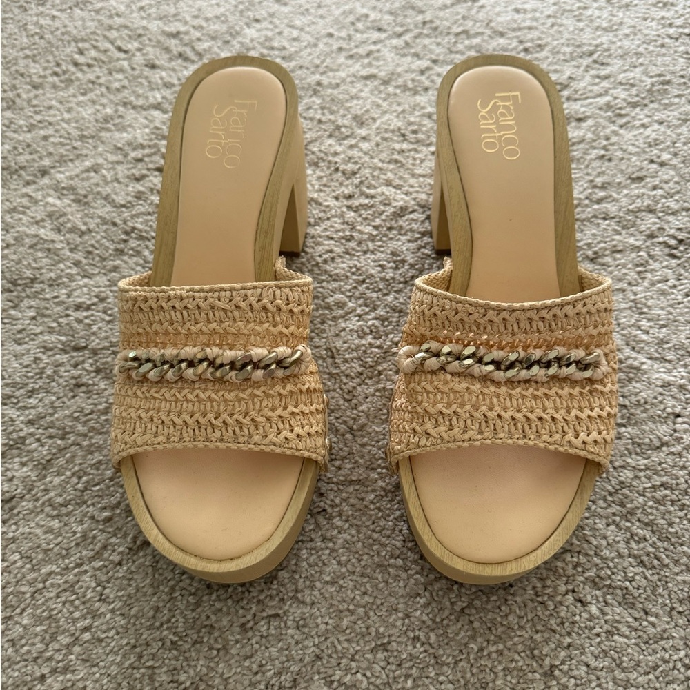 Franco Sarto Block Heal Slide In. Size 9! Only Wo… - image 1